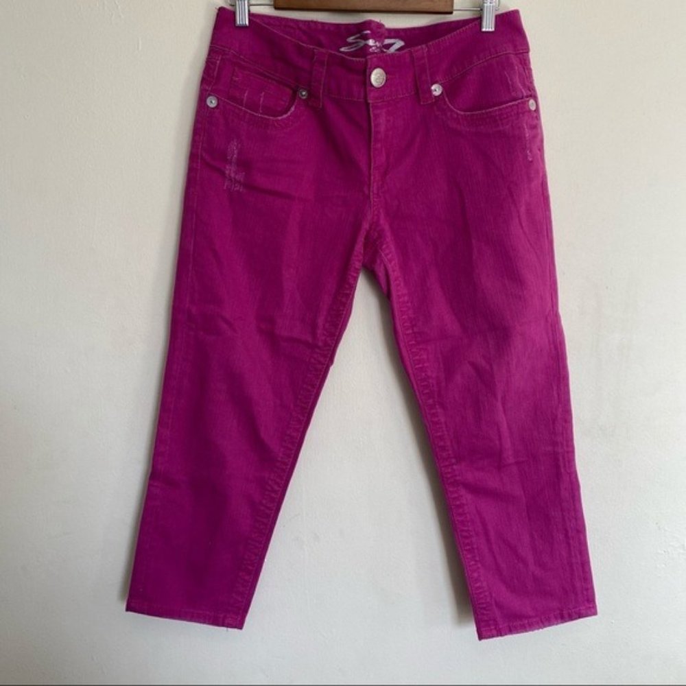 Seven7 Jeans purple Cropped Distressed 12